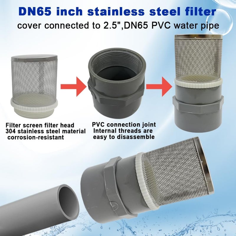 AIMCOCO Store 2.5" Stainless Steel Filter DN65/2.5" Suction Strainers Used to Remove Debris and Reduce Solid Entry（1pcs） - Image 3